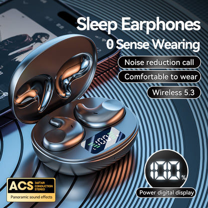 Sleep Headphones with Ultra-Thin Invisible Design, Wireless 5.3, Noise Reduction, HiFi Sound, Waterproof, and Digital Power Display for Comfortable All-Night Wear