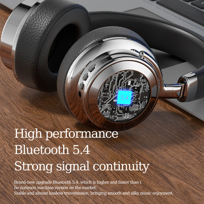 Over-Ear Bluetooth 5.4 Noise Cancelling Headphones With Zinc Alloy Arms, 38 Hours Playback, Hifi Sound Quality,  Microphone For Call, Foldable And Comfortable, Android And Ios Compatible,Trendy Over Ear Bluetooth Headphones