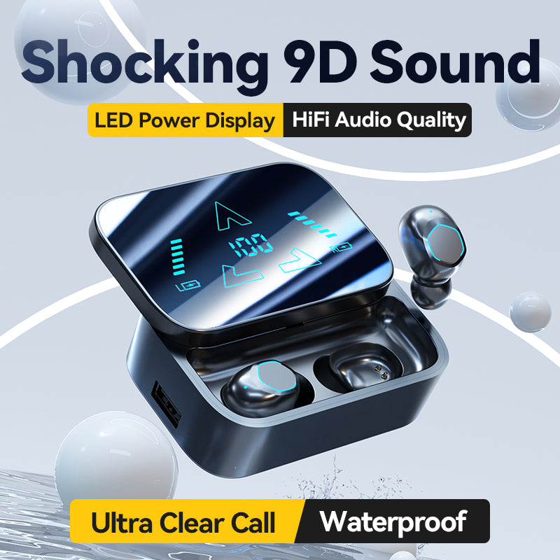 Open Ear Earbuds with HiFi Audio, Waterproof ENC Noise Reduction, Ultra Long Range, Power Bank Charging, and Ear Clip Design for Wireless Bluetooth Convenience