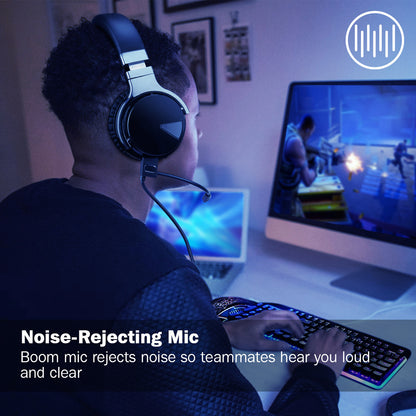 Sunsonics Active Noise Cancelling Bluetooth Headphones with Microphone Deep Bass Wireless Comfortable Protein Earpads, 30 Hours Playtime