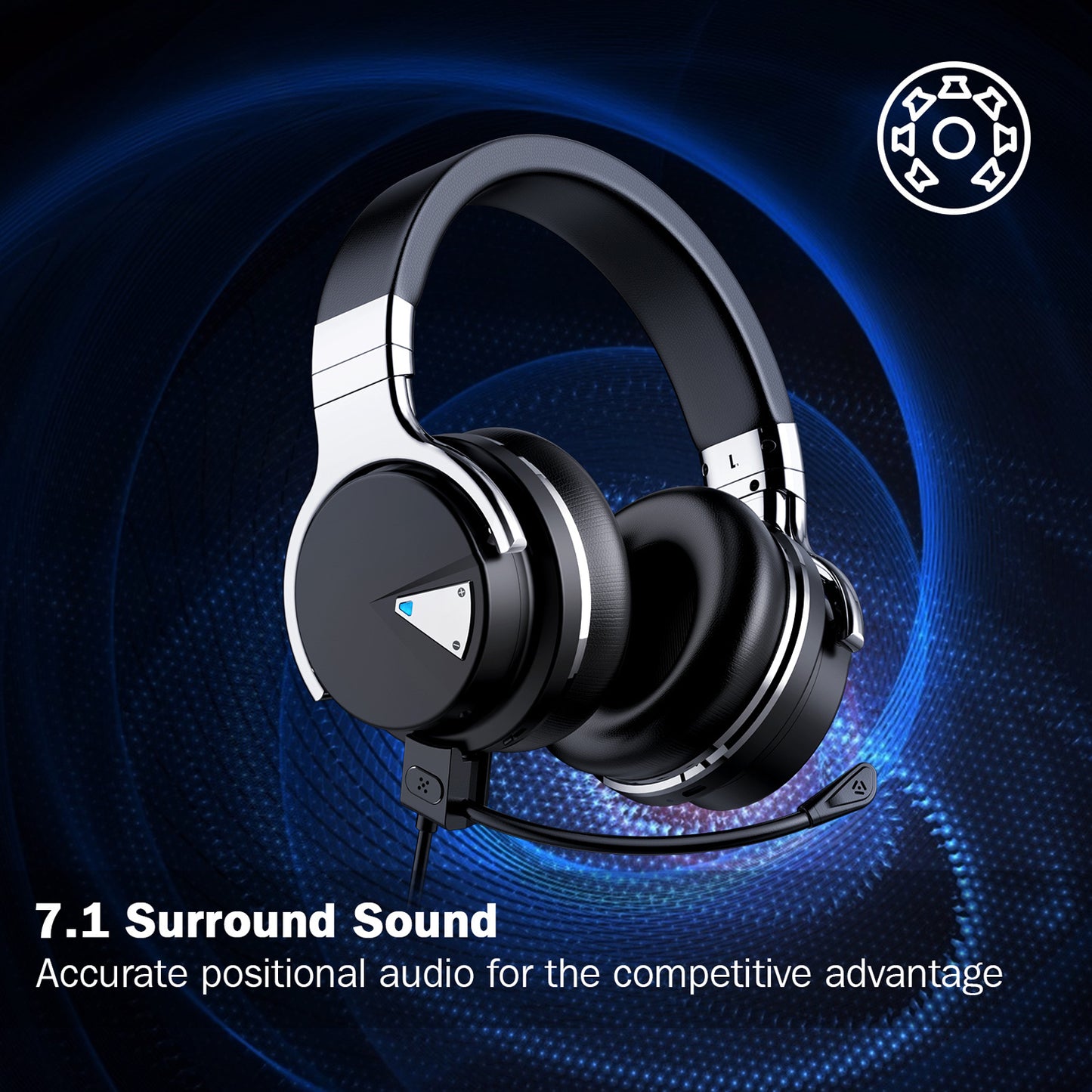 Sunsonics Active Noise Cancelling Bluetooth Headphones with Microphone Deep Bass Wireless Comfortable Protein Earpads, 30 Hours Playtime