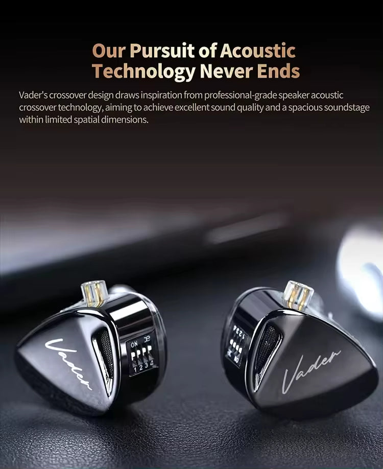 Sunsonics Adjustable Triple-Driver Dynamic In-Ear Monitor Stage Performance 4 Switch Tunable Earphone Earbuds