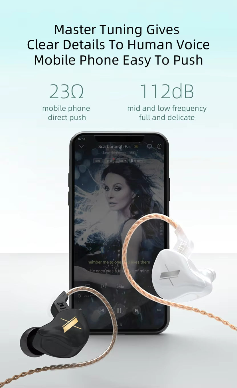 Sunsonics Earphones Dynamic Earphones Hifi Bass Earbuds in Ear Monitor Earphone Sport Noise Cancelling Headphones