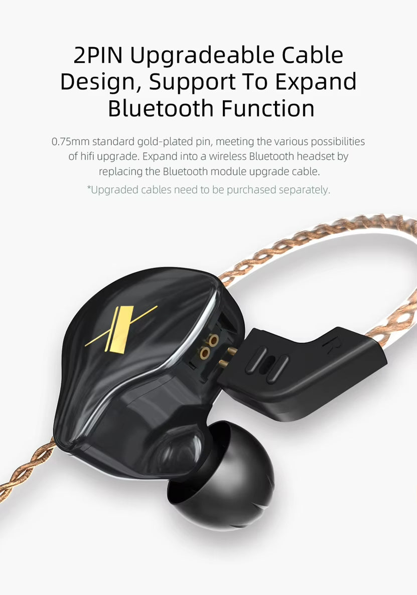 Sunsonics Earphones Dynamic Earphones Hifi Bass Earbuds in Ear Monitor Earphone Sport Noise Cancelling Headphones