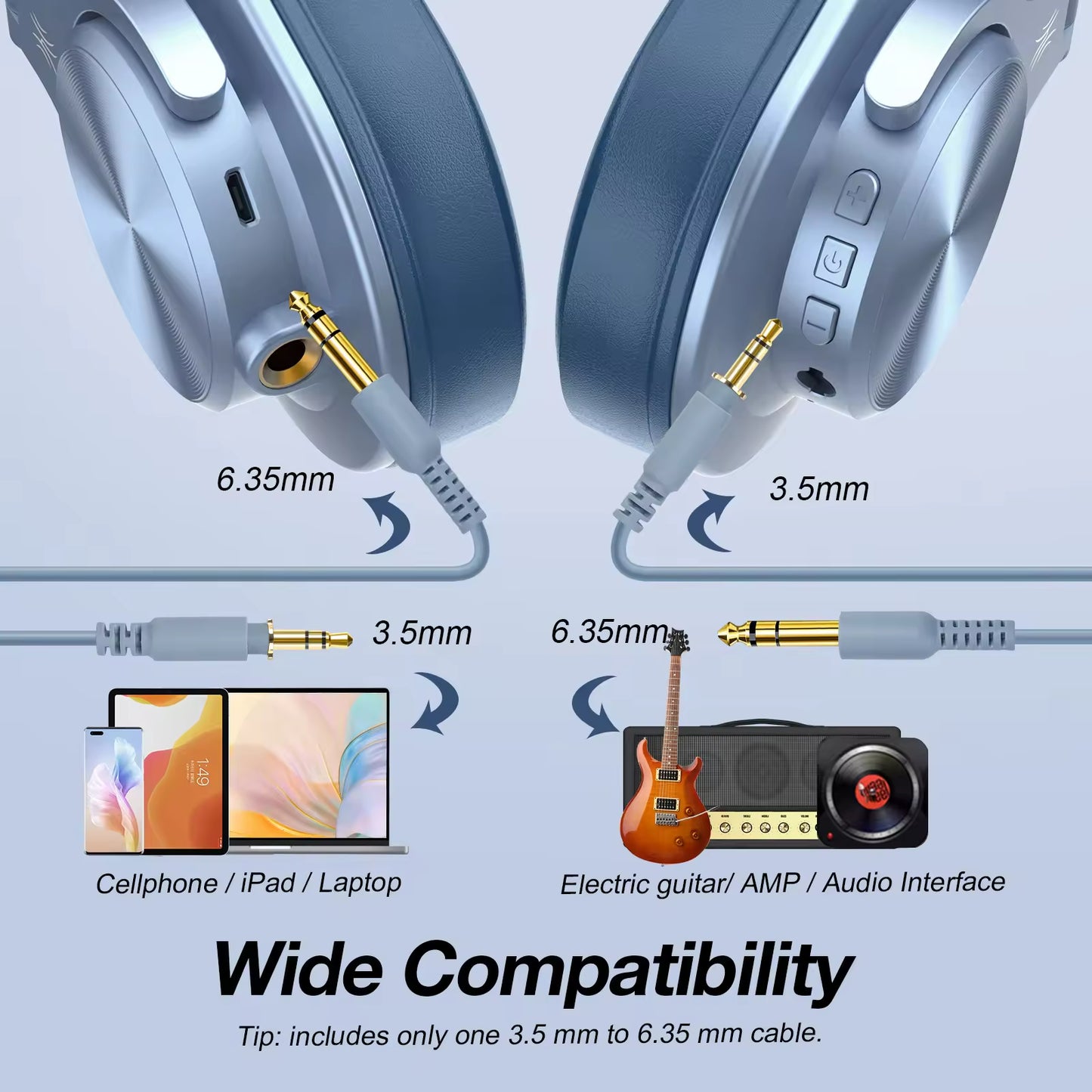 Sunsonics Foldable Wireless BT Over Ear Mobile Phone Headphone Computer MP3 Headset Support TF Card USB AUX