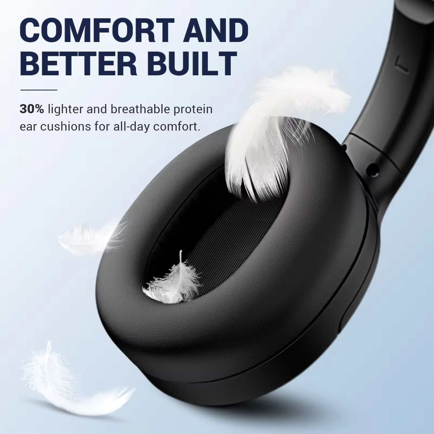 Sunsonics High-quality Hybrid Noise Cancelling Headphones Wireless Headset Playtime 30H BT 5.4 Over-ear Headphones with Deep Bass