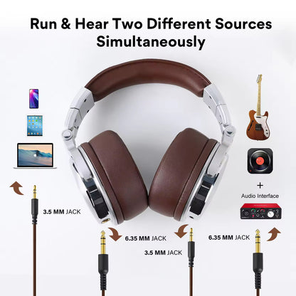 Sunsonics Wired Over Ear DJ Headphone HIFI Headphone with No More Adapters