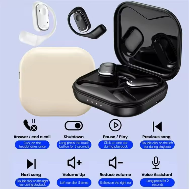 Sunsonics  OWS Open Ear Hook Sports Electronics Bluetooth ENC Noise Reduction Air Bone Conduction Handsfree Wireless Earphone