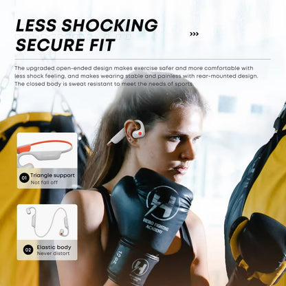 Sunsonics Neckband Sound Stereo Ear Hook Bluetooth Waterproof Bluetooth Wireless Sport Bone Conduction Earphones