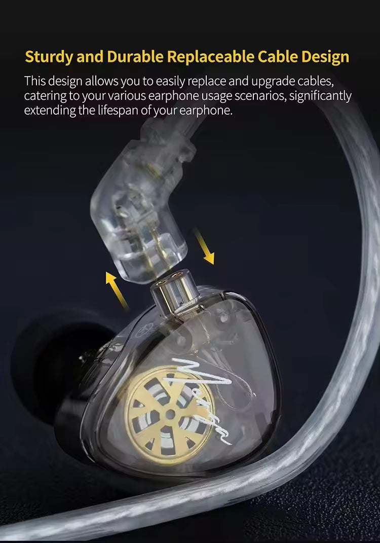 Sunsonics High-Resolution Tuning In-Ear Monitor Electronic Frequency Division Technology Dual-Dynamic Drivers Earphone Earbuds