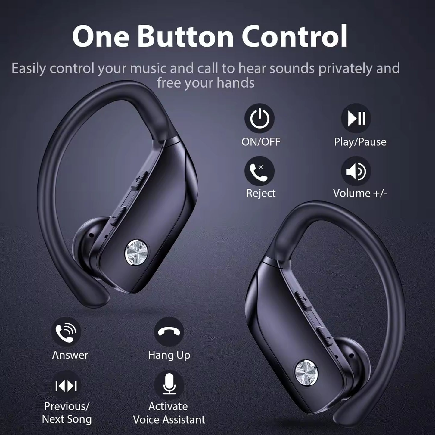 Sunsonics Tws Ear Hook Noise Cancelling Celulares Hifi Headphones Wireless Bluetooth Earphone Earbuds