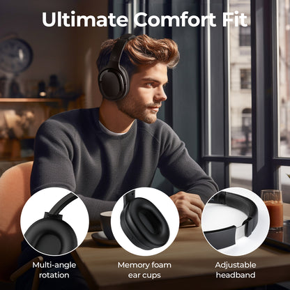 Sunsonics Hybrid Active Noise Cancelling Headphones ANC BT5.4 with Microphone Deep Bass and 30h Playtime