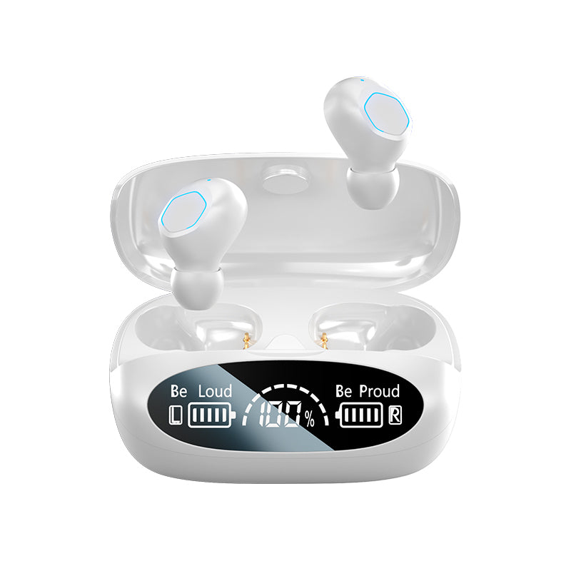 Wireless Earbuds with HiFi Sound, Noise Cancelling Call Technology, Mirror Screen Real-Time Battery Display, and Single Earbud Power Indicator