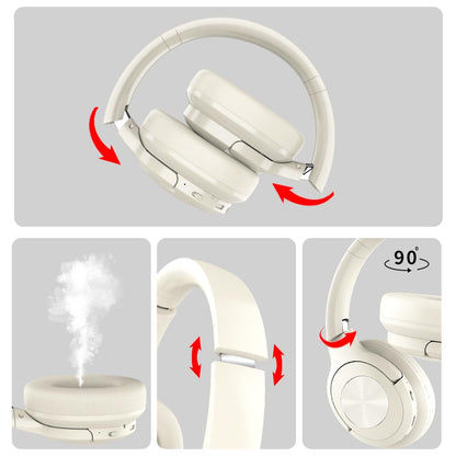 Wireless Bluetooth Headphone Over Ear 65 Hours Playtime Foldable Deep Bass HiFi Stereo Wireless On Ear Headsets with Microphone Lightweight Soft Earmuff, for Phone,TV,Travel